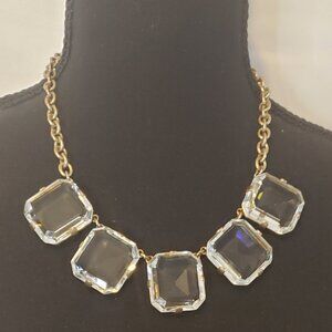 J Crew Ice Cube Necklace with Rolo Chain Gold tone